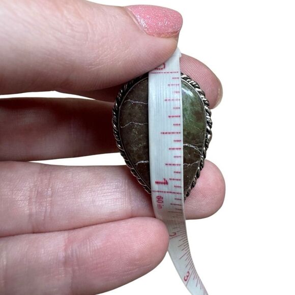 Handmade Sterling Silver Plated Teardrop Gemstone Ring - Picture 5 of 5